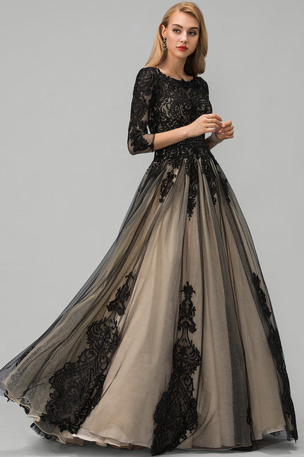 Robe De Bal Tulle Brodé Noir - gallery 3