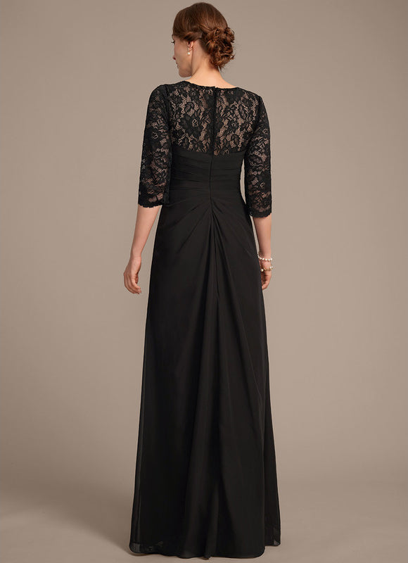 Robe Noire Luxe Dentelle Manches. - gallery 5