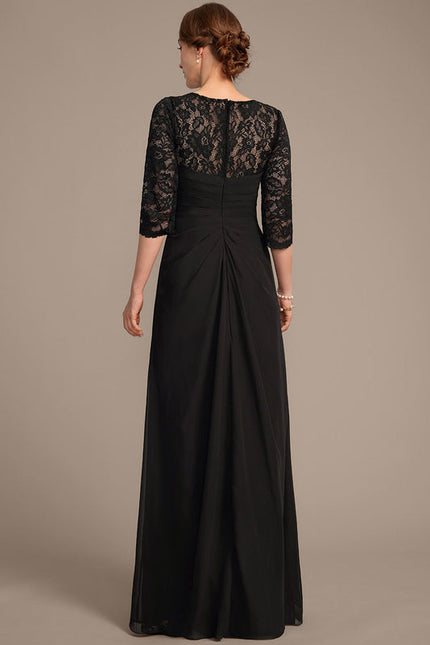 Robe Noire Luxe Dentelle Manches. - gallery 5