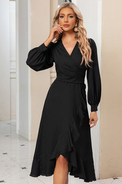 Robe Midi Chic À Volants Fluides - gallery 1