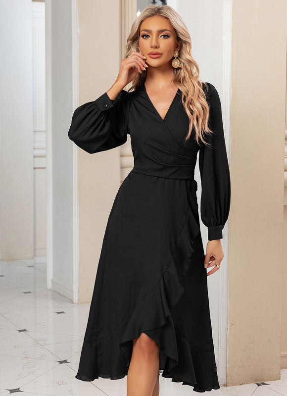 Robe Midi Chic À Volants Fluides - gallery 1