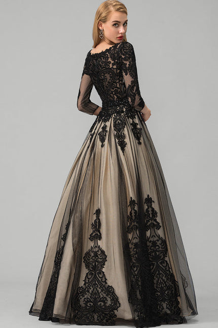 Robe De Bal Tulle Brodé Noir - gallery 1