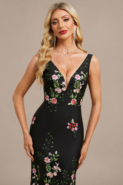 Robes Noires Longues Petite Fleurs - gallery 1