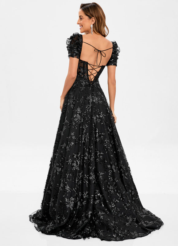 Robe Noire Luxe Dentelle Brodée - gallery 5
