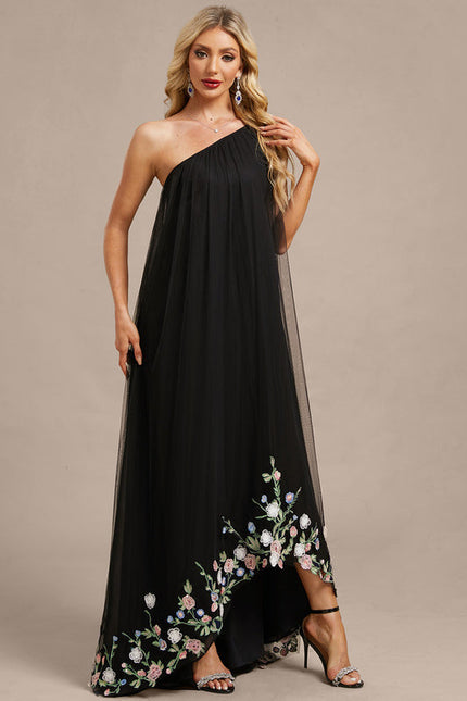Robe Longue Noire Asymetrique - gallery 4