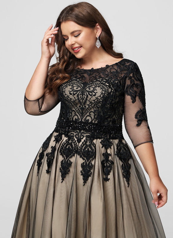 Robe De Bal Tulle Brodé Noir - gallery 7