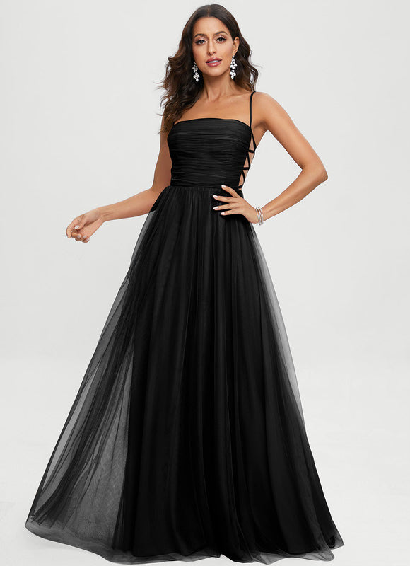 Robe De Bal Tulle Élégante Noire - gallery 2