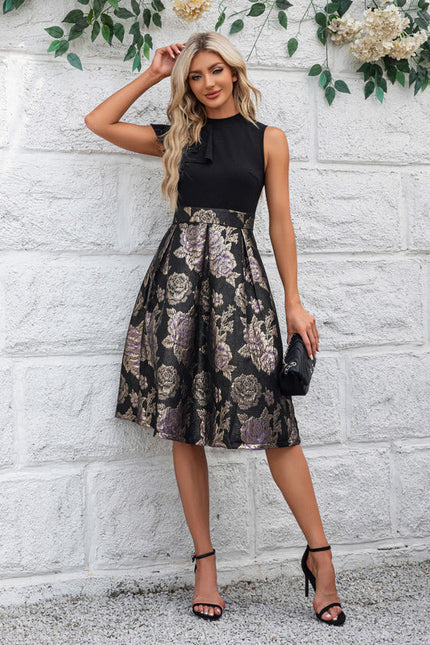 Robe Midi Florale À Volants Élégante - gallery 1
