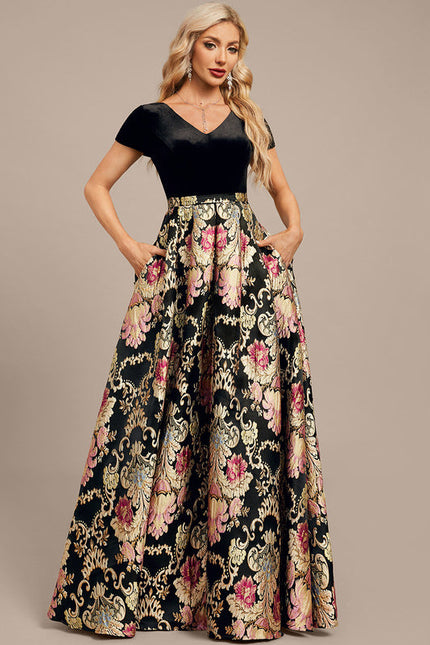 Robe Trapèze Velours Floral Chic - gallery 5
