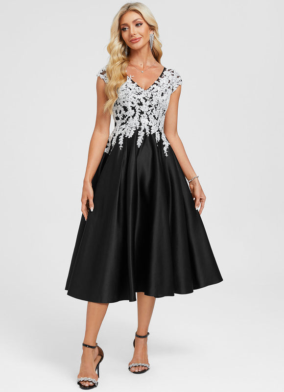 Robe Noire Décolleté Plongeant - gallery 2