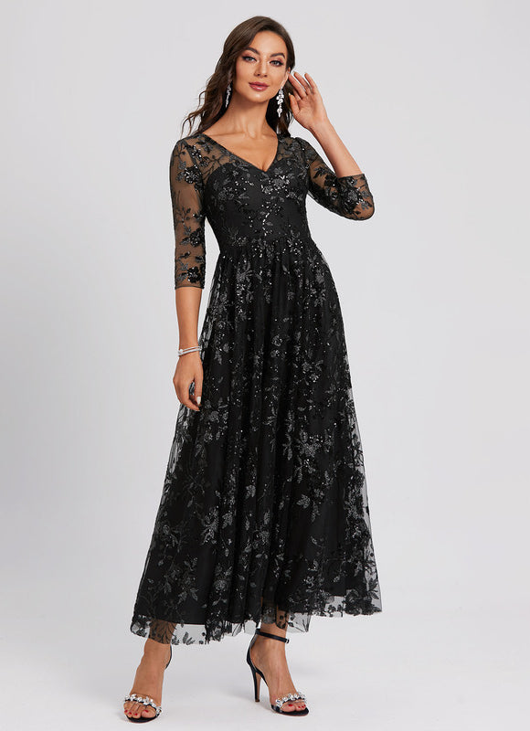 Robe Trapèze En Dentelle Florale - gallery 3