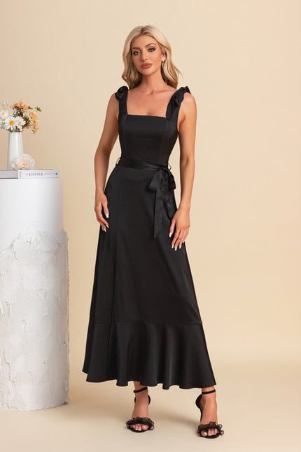 Robe Noire Princesse Satinée - gallery 1