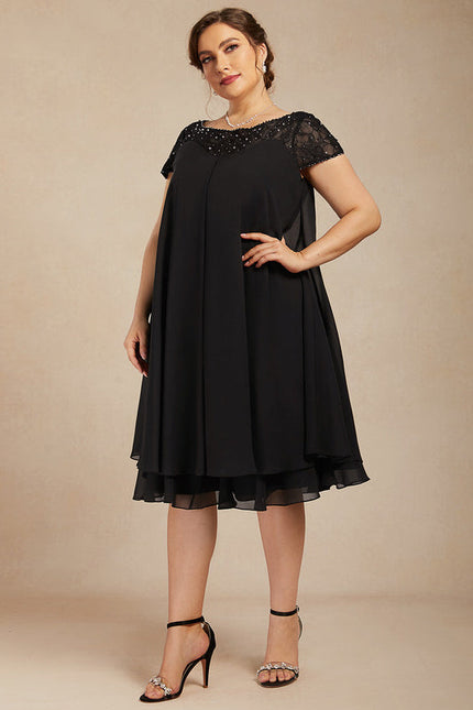 Robe Noire Chic À Dentelle Délicate - gallery 9
