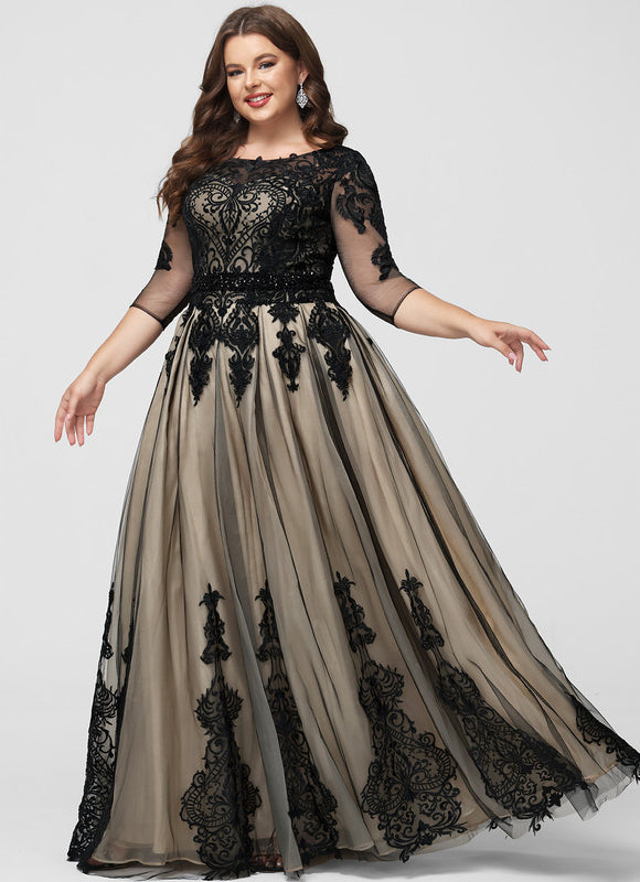 Robe De Bal Tulle Brodé Noir - gallery 5