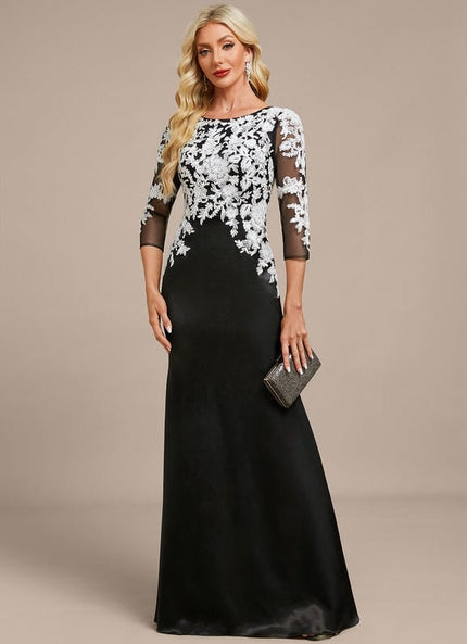 Robe Élégante Satinée À Manches