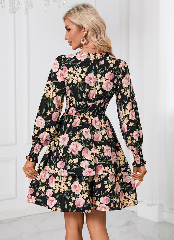 Robe À Fleurs Chic Col V - gallery 3