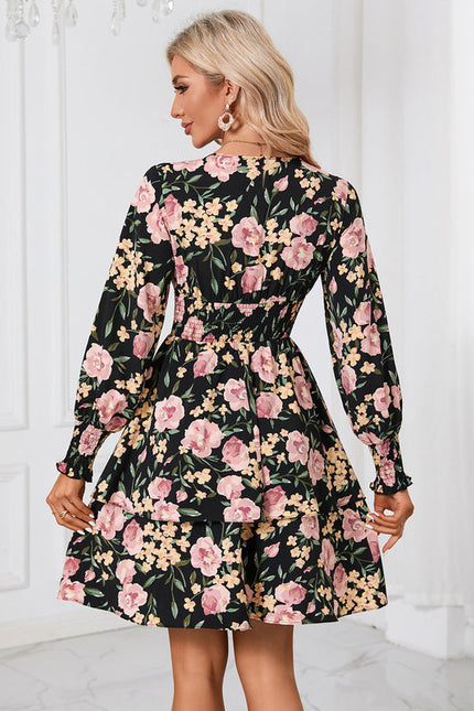Robe À Fleurs Chic Col V - gallery 3
