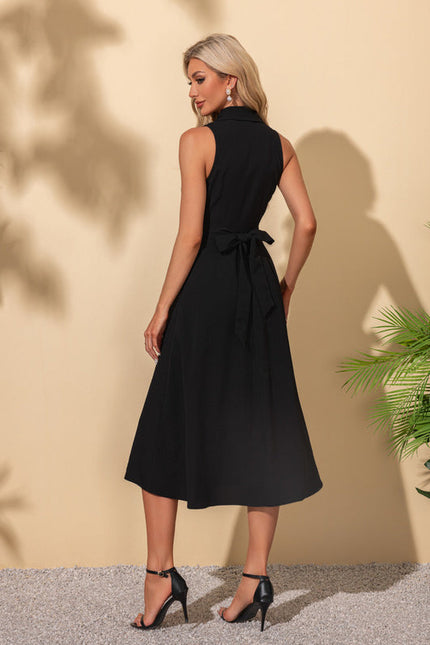 Robe Noire Chic À Boutons - gallery 4