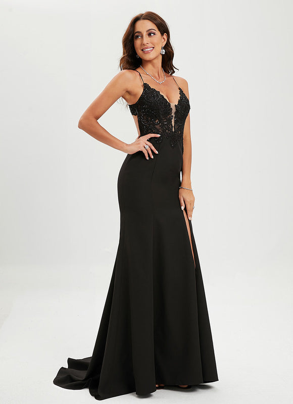 Robe Sirène Élégante À Fente-270 - gallery 5