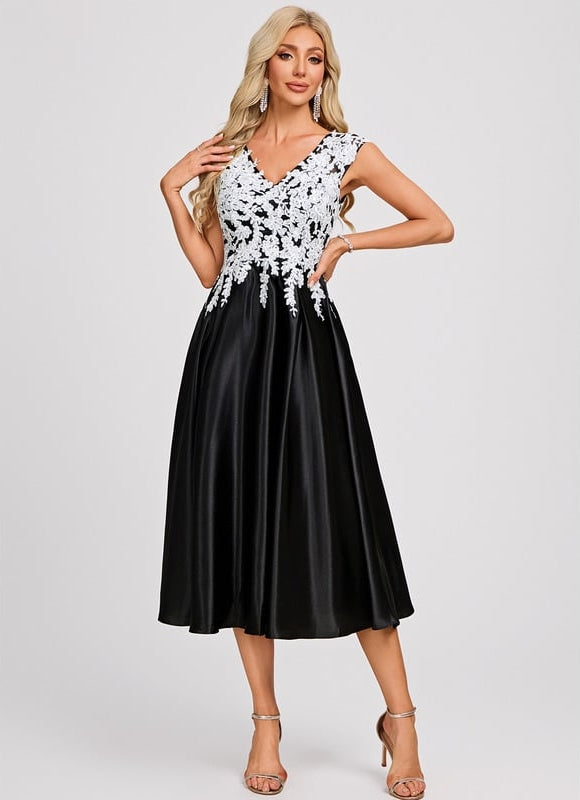 Robe Noire Chic À Broderie
