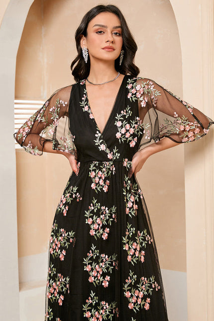 Robe Maxi Tulle Brodée Florale Élégante-272 - gallery 5