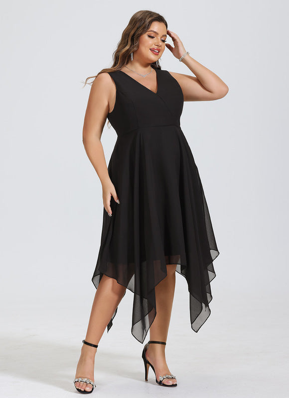 Robe Cocktail Vaporeuse Élégante Noire - gallery 6