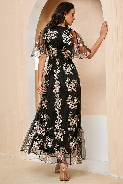 Robe Maxi Tulle Brodée Florale Élégante-272 - gallery 4