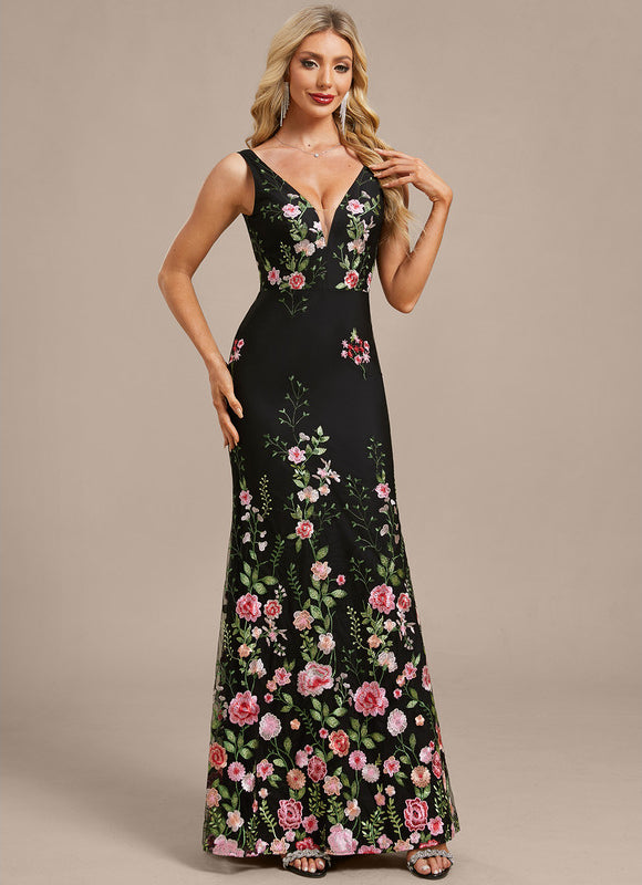 Robes Noires Longues Petite Fleurs - gallery 5