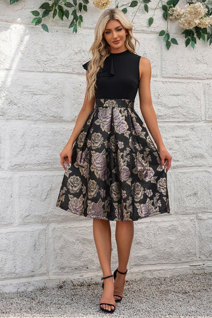 Robe Midi Florale À Volants Élégante - gallery 2