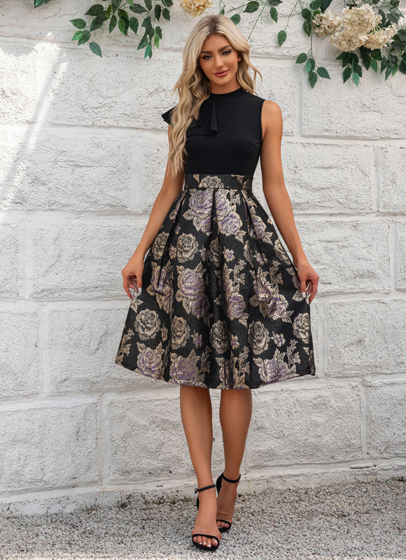 Robe Midi Florale À Volants Élégante - gallery 2
