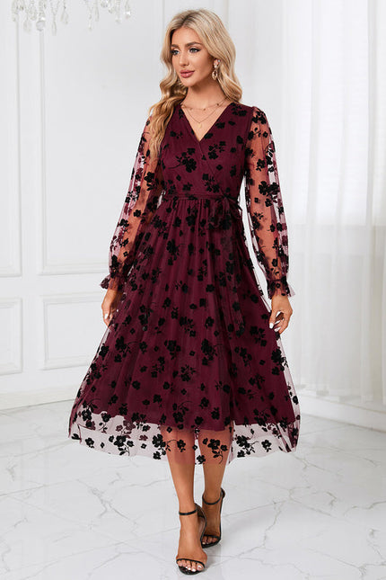 Robe Noire En Tulle Floral - gallery 6