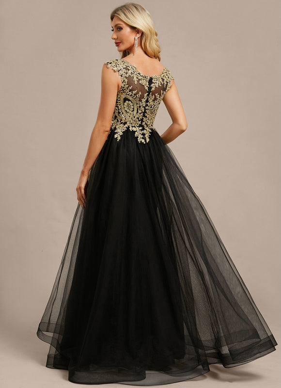 Robe Longue Noire A Bretelle - gallery 6