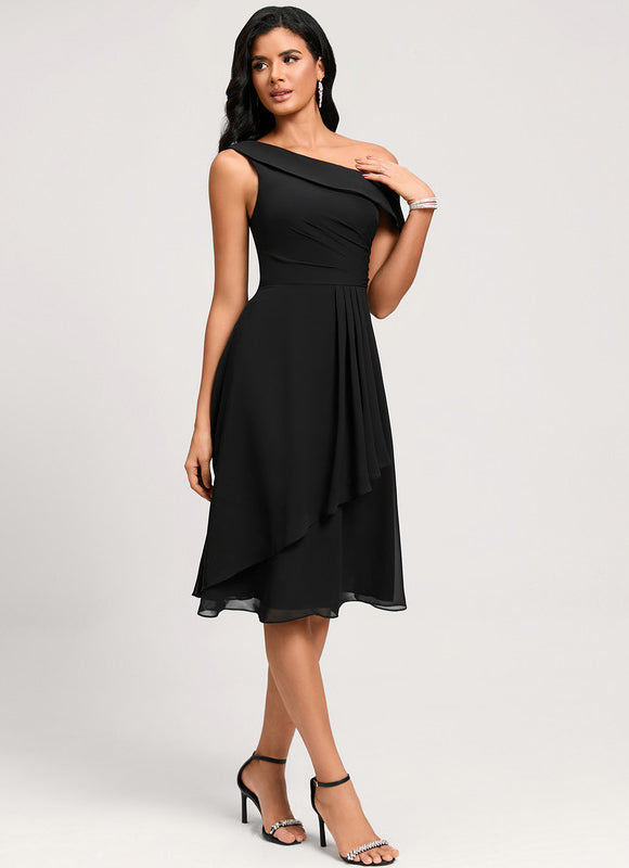 Robe Noire Asymétrique Chic - gallery 3