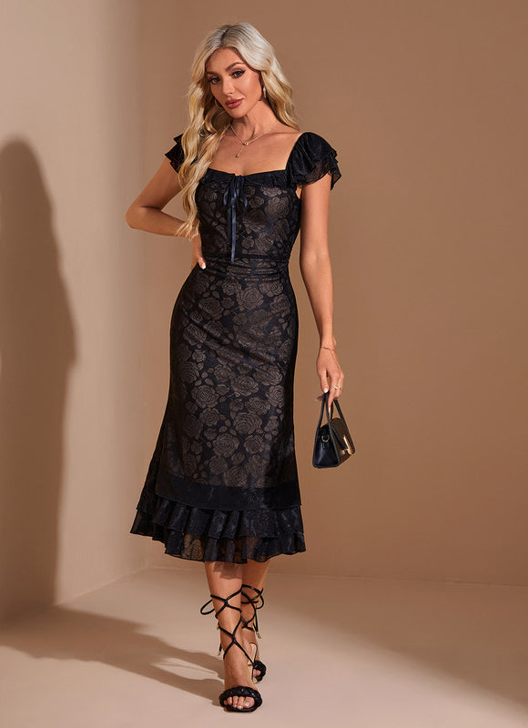 Robe Sirène En Dentelle Florale - gallery 5