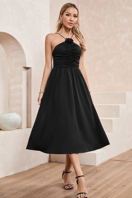 Robe Noire Chic À Bretelles Fines - gallery 1