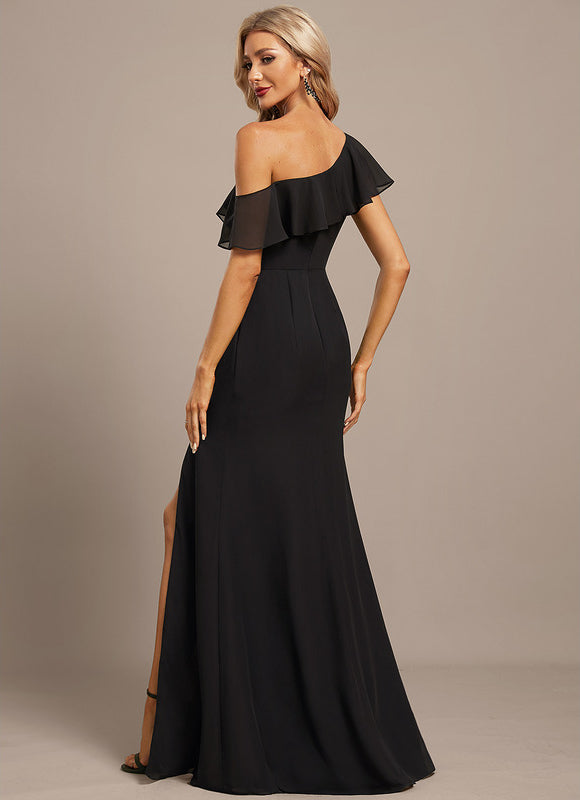 Robe Noire Luxe À Volants - gallery 6