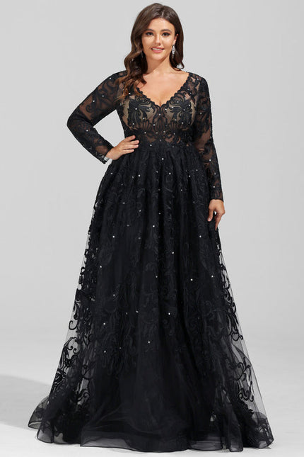 Robe De Bal En Tulle Scintillant - gallery 5