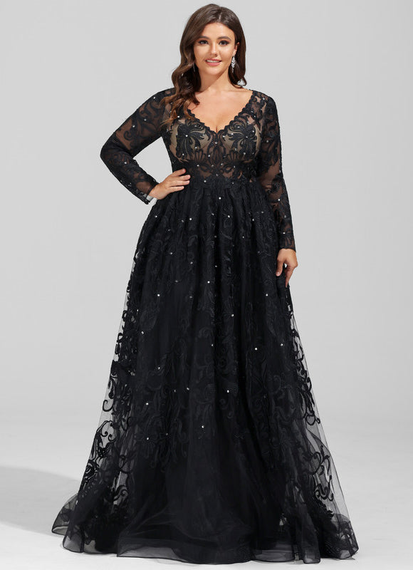 Robe De Bal En Tulle Scintillant - gallery 5