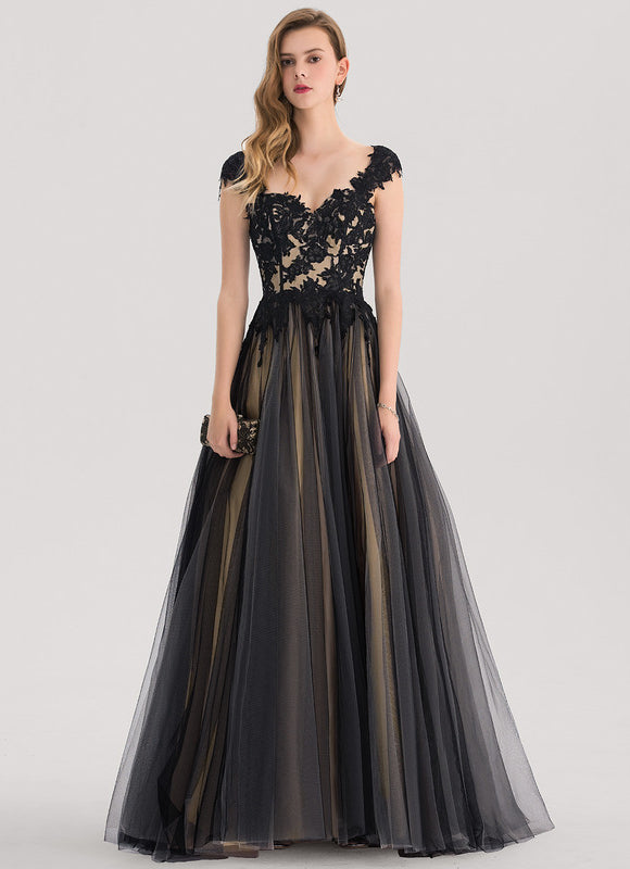Robe De Bal Tulle Noir Doré