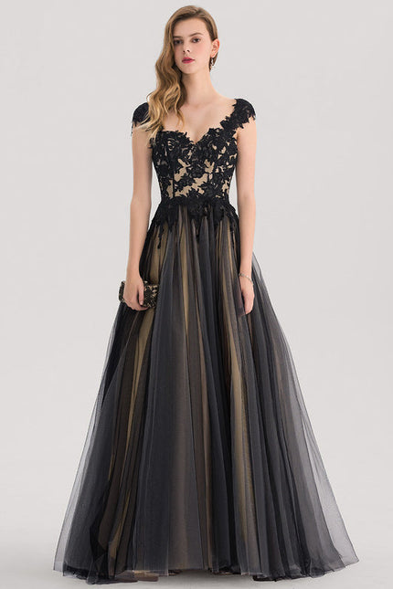 Robe De Bal Tulle Noir Doré
