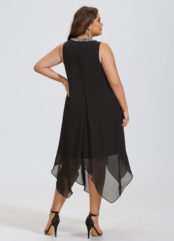 Robe Trapèze Chic À Appliques. - gallery 6