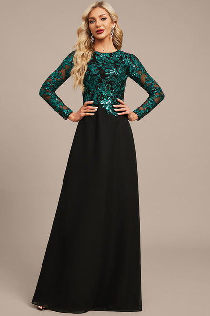 Robe Longue Chic À Manches Brodées