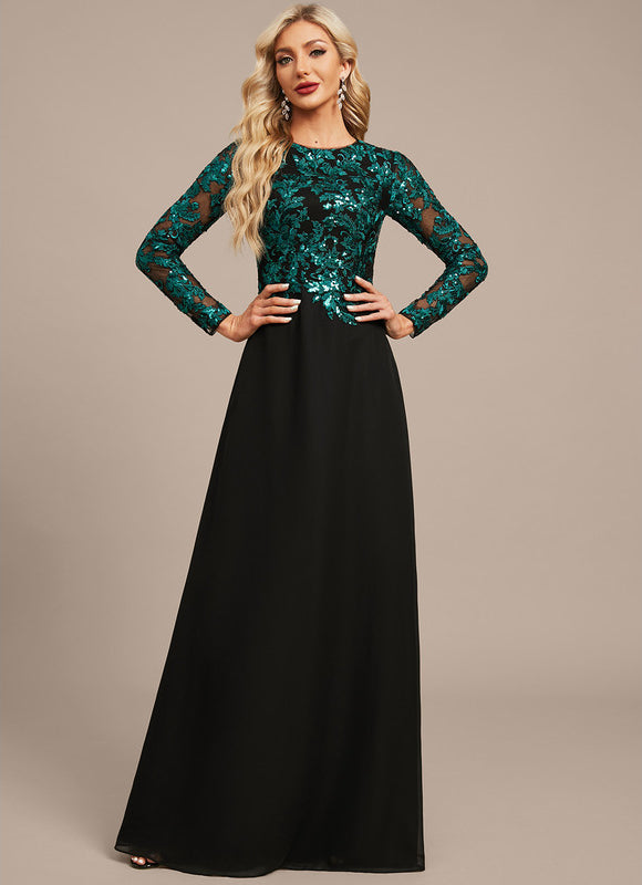 Robe Longue Chic À Manches Brodées