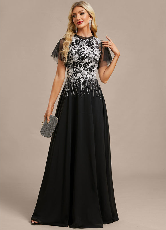 Robe Trapèze Élégante À Manches. - gallery 2