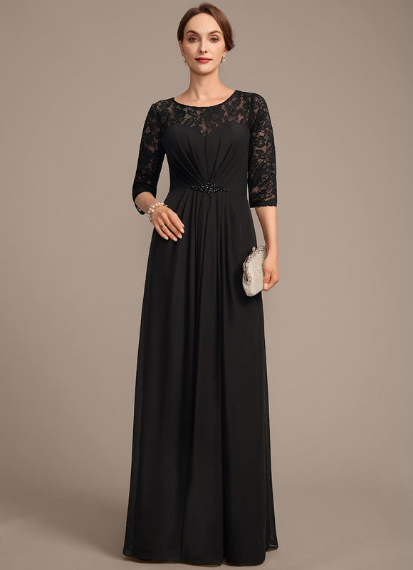Robe Noire Luxe Dentelle Manches. - gallery 3