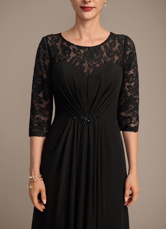 Robe Noire Luxe Dentelle Manches. - gallery 6