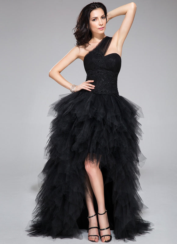 Robe De Bal Tulle Asymétrique Élégante