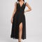 Robe Noire Luxe À Appliques