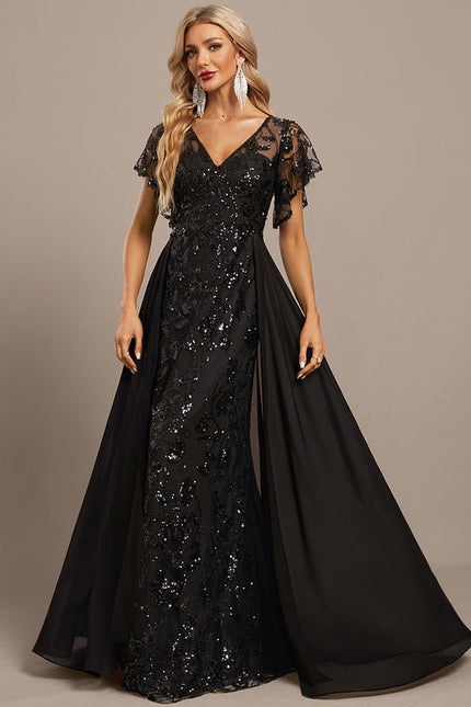 Robe Noire Luxe À Paillettes - gallery 3