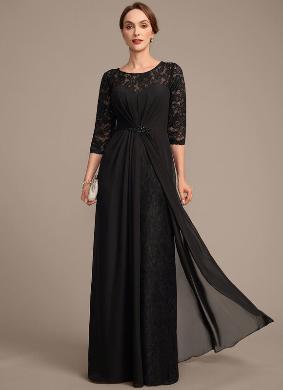 Robe Noire Luxe Dentelle Manches. - gallery 2